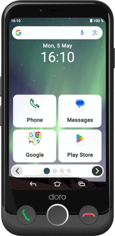 Телефон Doro AURORA A10, 4.5\", 64GB, црн