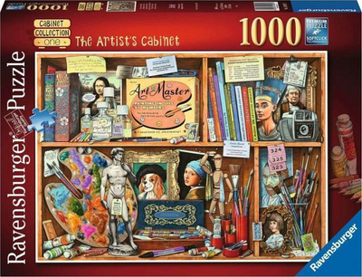 Puzzle Ravensburger The Artist's Cabinet, 2D, 1000 pjesë, shumëngjyrësh