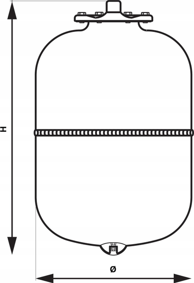 Depozitë zgjerimi Ferro me membranë, Built-in Tank, 35L, për CO dhe ujë të ngrohtë, e kuqe