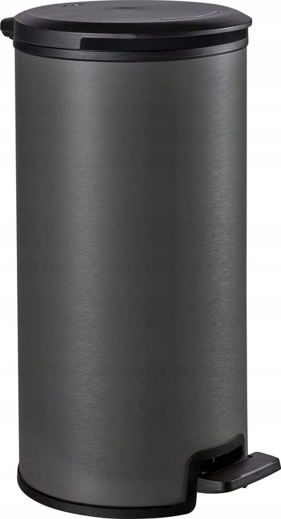 Kosh plehrash Curver Deco Bin Round, 30L, me pedale, argjendt mat