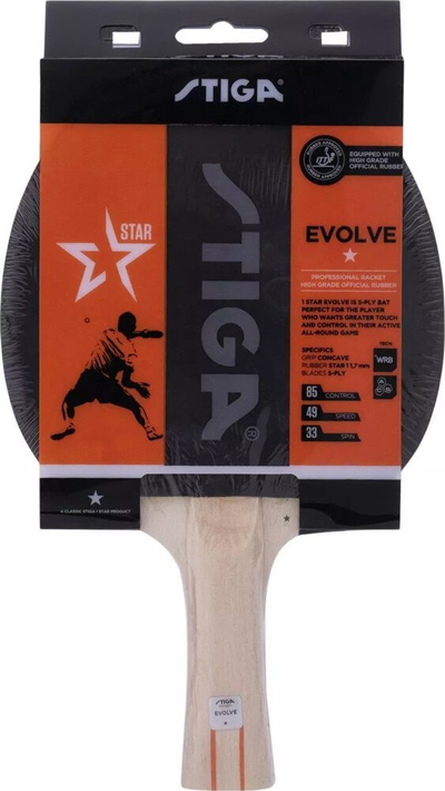 Raketë pingpongu Stiga Evolve 1-Star, 5 shtresa dru, veshje 1.7 mm