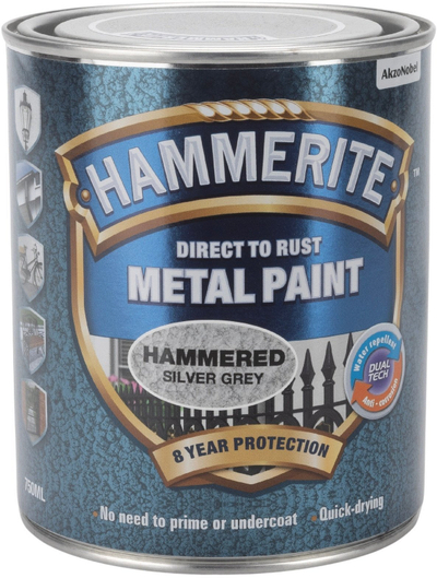 Bojë metalike Hammerite Hammered Finish Silver, 750ml, argjendtë