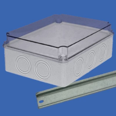 Kuti hermetike Ospel OH-3A.1 për instalime elektrike, me kapak transparent, gri