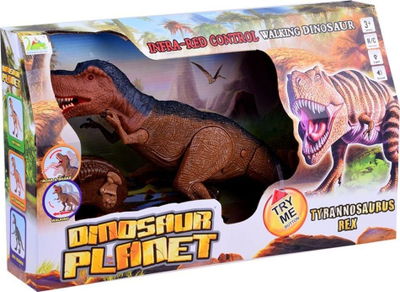 Lodër dinosauri interaktiv T Rex RC 0333, me telekomandë, 53 cm, shumëngjyrëshe
