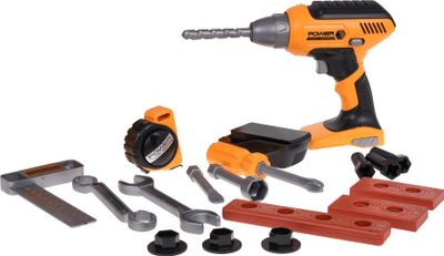 Set veglash lodër Yue Qiang DIY, me trapano elektrik, në valixhe, portokalli
