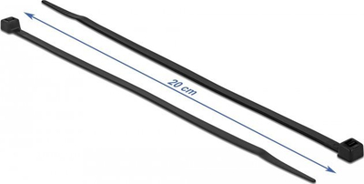 Lidhëse kabllosh DeLOCK, 200 x 4.8 mm, forcë e madhe tërheqje, të zeza 100 copë