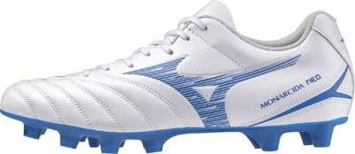 Këpucë futbolli Mizuno Monarcida Neo III Select P1GA242525, tapat FG, lëkurë sintetike, të bardha me blu
