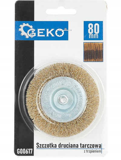 Furçë teli rrethore GEKO G00617, 80mm, fibra bronzi, me shpinë