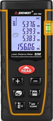 Ласерски далномер Sndway SW-T80, 80 m, дигитален, црн