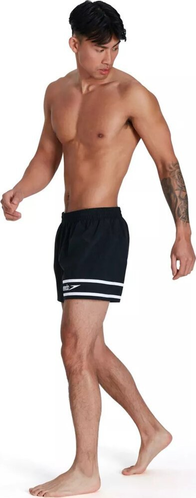 Shorc noti për burra Speedo Retro, 13", najlon i riciklum, zi me të bardha