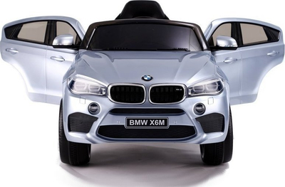 Makina elektrike për kalamaj Lean Cars BMW X6, me bateri, telekomandë 2.4G, argjendtë me shkëlqim