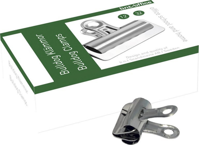 Kapëse letrash B.N.T Bulldog Clamp M 517564, metalike, ngjyrë argjendi