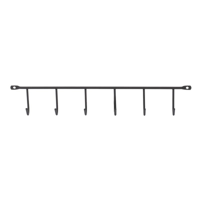 Ѕиден закачалка Domoletti Hanger, 6 куки, метал, црна