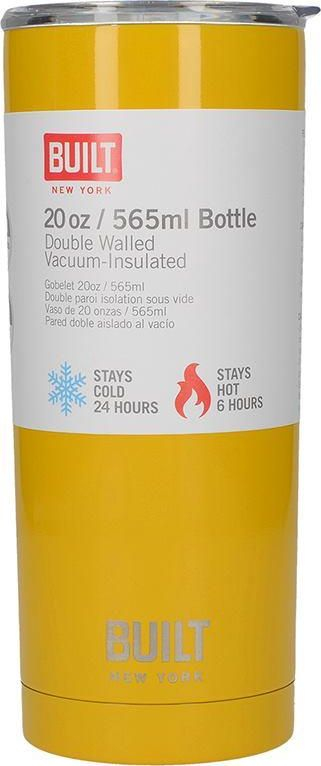 Shishe uji Built New York, 565 ml, çelik inox me dy mure, e verdhë
