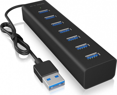 Hub USB ICY BOX IB-HUB1700-U3, 7 porta, USB 3.0, i zi