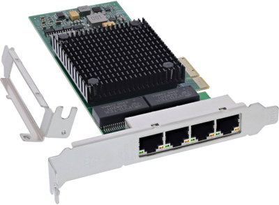 Kartë rrjeti InLine Quad Gigabit, 4x RJ45 1Gb/s, PCIe x4