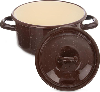 Kapak tenxhere Orion, çelik i emajluar, 14 cm, kafe