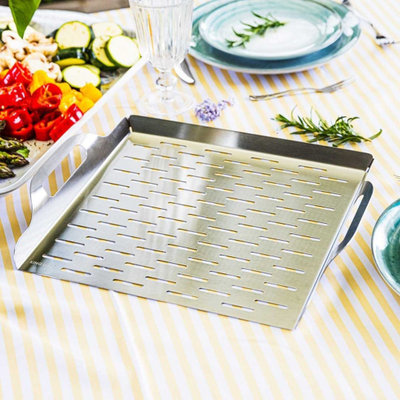Tigan grilli KINGHoff KH-1917, 37x31 cm, çelik inox, i shpuar