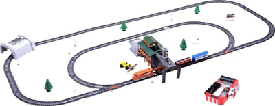 Set tren lodër RC0507, tren mallrash me pult, me shina dhe stacion, shumëngjyrësh