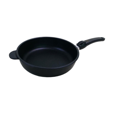 Tigan me induksion Zyle Eclipse HB Diamond, 28 cm, me dorezë që hiqet, i zi