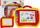 Табла за цртање LeanToys Funny Drawing Board 2 во 1, магнетна, сет со печати, црвена и жолта