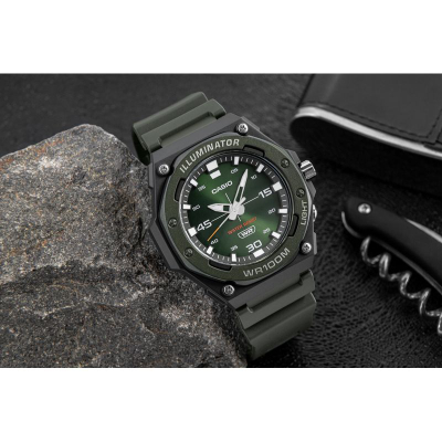Ora dore Casio MW620H-3A, rezistencë ndaj ujit 100m, LED, jeshile
