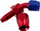 Adapter zorre TurboWorks Reusable Swivel 45°, AN6, alumin, i kuq
