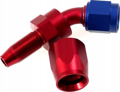 Adapter zorre TurboWorks Reusable Swivel 45°, AN6, alumin, i kuq
