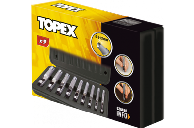 Vrima prerëse Topex, 3-12mm, 9 copë