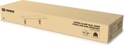 Raft monitori Mozos Clamp Dual Riser Stand, për 2 monitorë deri 32\", kapëse tavoline, ngjyrë e zezë