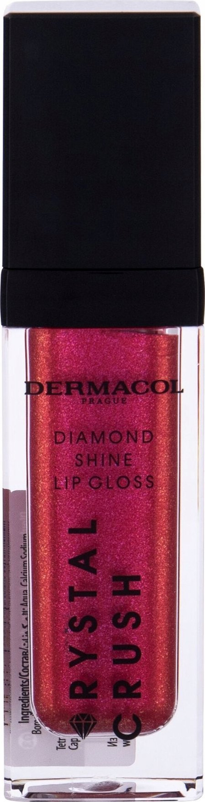 Lip gloss Dermacol Crystal Crush, nuanca 03, me shkëlqim, 6 ml, rozë me shkëlqim
