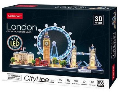 Puzzle 3D CubicFun City Line London, 107 pjesë, LED