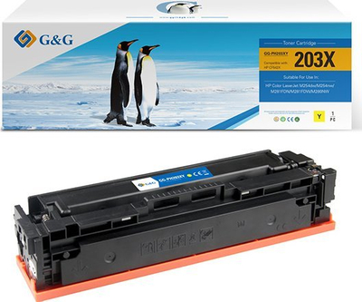 Kartutxh toneri G&amp;G Compatible HP CF542X, rendiment i lartë, e verdhë