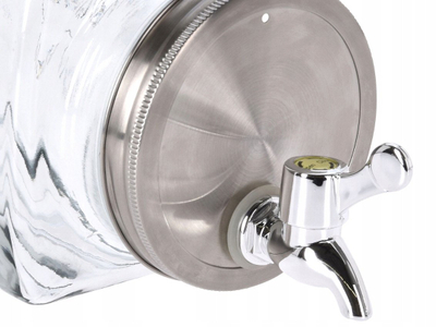 Dispenser pijesh me rubinet, qelq, 3000ml, transparent