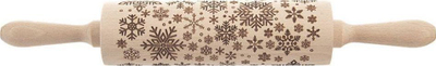 Shtypëse brumi Orion Rolling Pin Wood Decor Flake, 38 cm, prej druri
