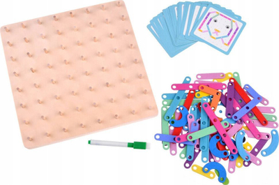 Lojë Montessori ZA4686, puzzle druri, shkopinj shumëngjyrësh
