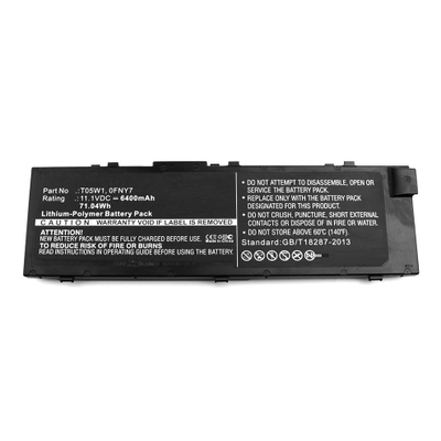 Bateri laptopi CoreParts për Dell, 11.1V, 6400mAh, e zezë