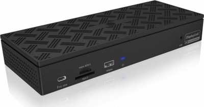 Stacion dokimi ICY BOX 17 në 1 DisplayLink, 4x 4K, LAN 2.5 Gbit/s, i zi