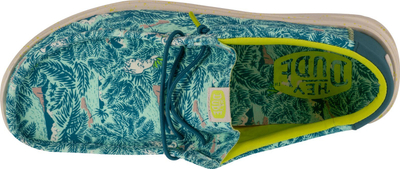 Këpucë burrash HeyDude Wally H2O Tropical, me tekstil, me taban të lehtë, blu tropikale