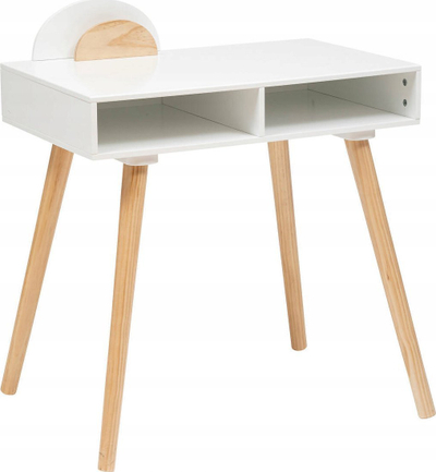 Детска маса Atmosphera White Desk, со полици за складирање, бела