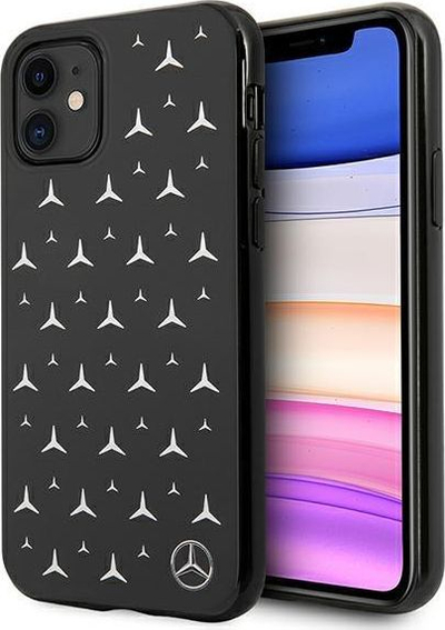 Kllëf telefoni Mercedes-Benz Silver Stars për iPhone 11, mbrojtës, i zi