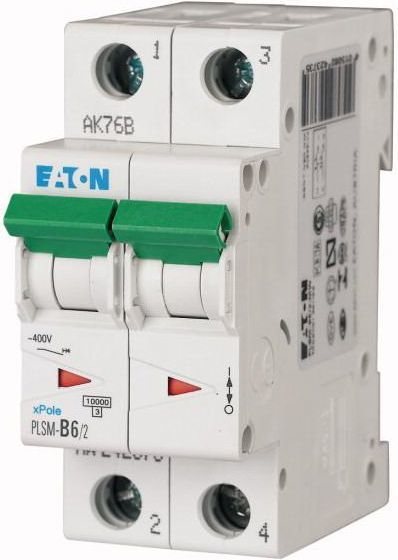 Ndërprerës Eaton C6/2-MW, 2P, C, 6A, 10kA, AC, i hirtë