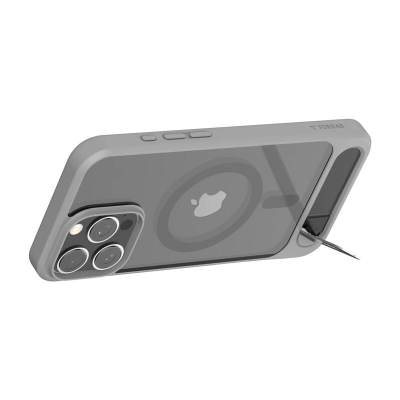 Etui telefoni Torras Pstand Series për iPhone 16 Pro Max, MagSafe, me stand, gri