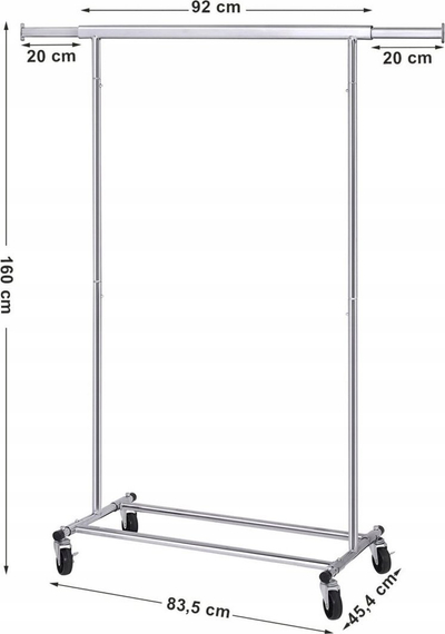 Varëse rrobash MobilRack Clothes Rack, me rrota, me dy shufra, e zezë