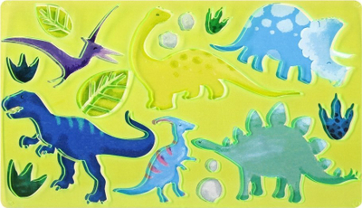 Set shabllone vizatimi Starpak Dino Space, plastik, 2 copë
