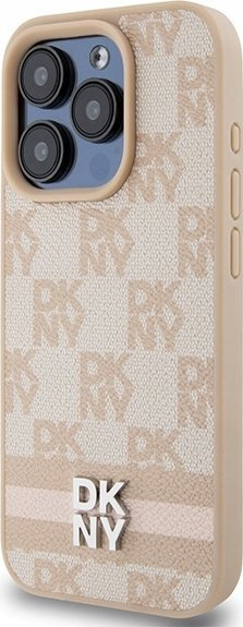 Футрола DKNY DKHCP15XPCPTSSP, за iPhone 15 Pro Max 6.7", тврда футрола еко кожа, розова