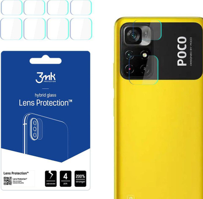 Xham kamere 3MK Lens Protection për Xiaomi Redmi Note 11S 5G, hibrid, 4 copë, transparent