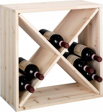 Mbajtëse vere Zeller Wine Rack Spruce 13170, 24 shishe, dru bredhi, kafe natyrale