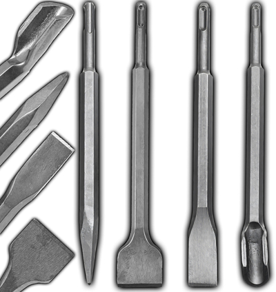 Set dalte betoni Powermat 16200342, 4 copë, SDS Plus, çelik i argjendtë