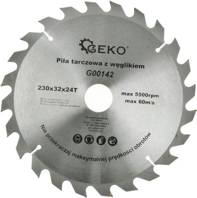 Disk sharrë rrethore GEKO, 230mm, 24 dhëmbë, vrimë 32mm